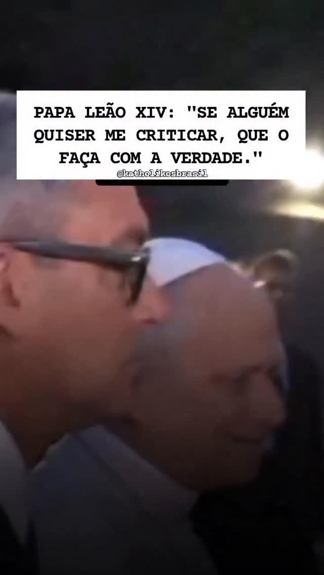 PAPA LEÃO XIV: "SE ALGUÉM QUISER ME CRITICAR, QUE O FAÇA COM A VERDADE."

"'Há anos que a Igreja se opõe a todas as armas nucleares: não há dúvida disso.' Assim respondeu o Papa às críticas de Trump, reiterando veementemente a sua posição.

'A missão da Igreja é proclamar o Evangelho e pregar a paz. Se alguém quiser me criticar, que o faça com sinceridade', disse Leão XIV, respondendo às perguntas dos jornalistas em Castel Gandolfo."

Fonte: 

<https://www.instagram.com/reel/DX9-tv6NIji>. Acesso em: 05 mai. 2026.

⚠️➡️Nos siga no Instagram: @katholikosbrasil

⚠️➡️Curta nossa página no Facebook: @katholikosbrasil

#Katholikos #PapaLeãoXIV #LeãoXIV #Vaticano #Paz