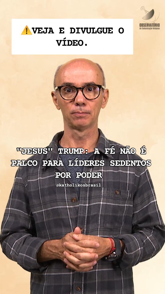 "JESUS" TRUMP: A FÉ NÃO É PALCO PARA LÍDERES SEDENTOS POR PODER

A postura do presidente estadunidense Donald Trump ao atacar o Papa Leão XIV expõe a instrumentalização do sagrado. Ao divulgar uma imagem gerada por inteligência artificial em que se apresenta como um "novo Cristo", Trump não apenas ofende a figura do Pontífice, mas sequestra símbolos religiosos para tentar legitimar seu poder despótico e alimentar uma narrativa messiânica de si mesmo. O gesto é emblemático de um tempo em que a fé deixa de ser caminho de espiritualidade e se converte em mercadoria simbólica, usada para mobilizar afetos, justificar guerras e violências e desautorizar dissensos.

O Observatório da Comunicação Religiosa (@ocr_oficial) ecomenda: num tempo de messianismos e discursos inflamados de ódio, a tarefa da comunicação religiosa é ser antídoto, não espelho. É desarmar a linguagem, não armá-la. É lembrar que Cristo não se apresentou como candidato a César, mas como aquele que foi crucificado pelos poderes religiosos e políticos de seu tempo, por defender a paz e da dignidade humana. Calar diante disso não é prudência. É cumplicidade.

⚠️Veja e divulgue o vídeo.

⚠️➡️Nos siga no Instagram: @katholikosbrasil

⚠️➡️Curta nossa página no Facebook: @katholikosbrasil

#Katholikos #PapaLeãoXIV #Jesus #comunicação #poder